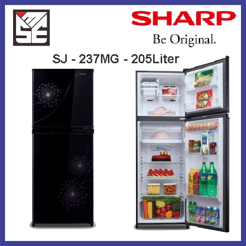 Lemari es Kulkas 2 Pintu Sharp SJ- 237 MG 205 Liter Dandelion Series NO Frost BOGOR