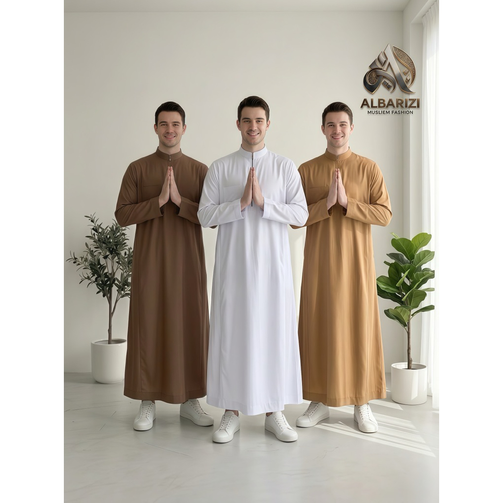 GAMIS PRIA  SLIMFIT | JUBAH PRIA | GAMIS POLOS REMAJA GAMIS PUTIH POLOS GAMIS HITAM POLOS KHALEED ID