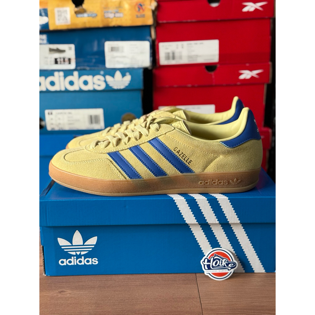 (Original Resmi) Adidas Originals Gazelle Indoor Cw Malmo Yellow Blue