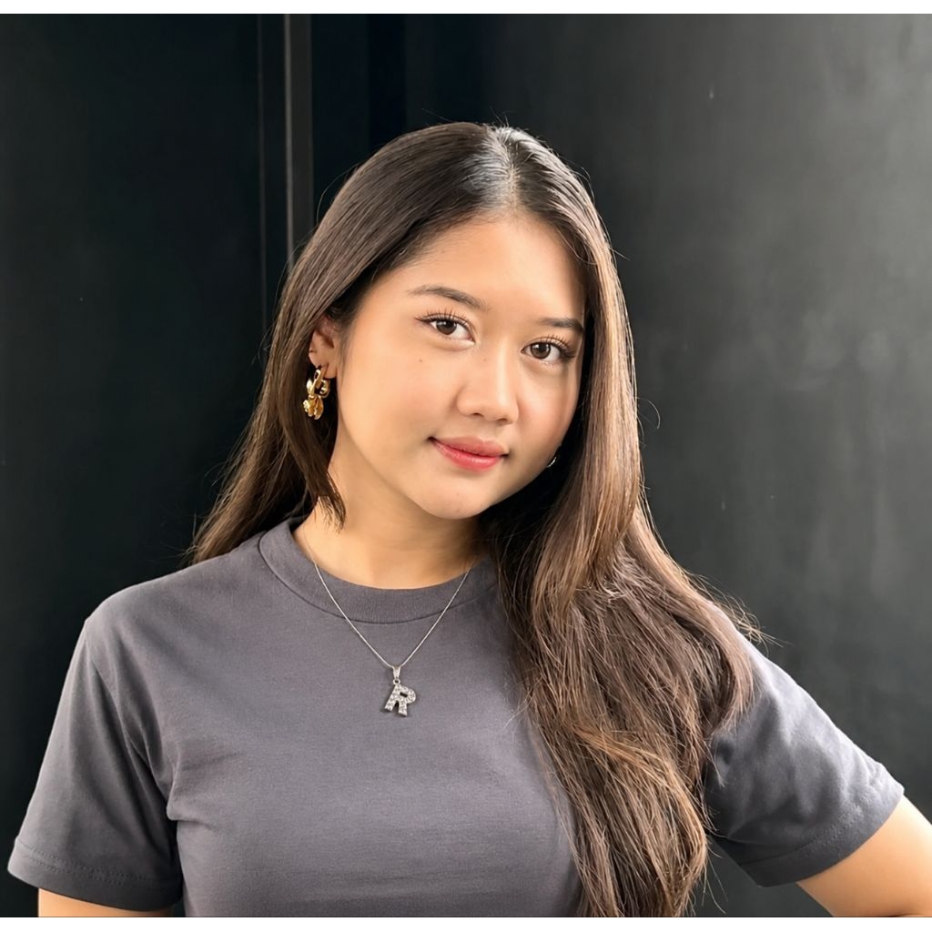 SILVER | Kalung Titanium Huruf Kecil Anti Luntur Layak Emas Asli Inisial A-Z / Kalung Motif Huruf Ke