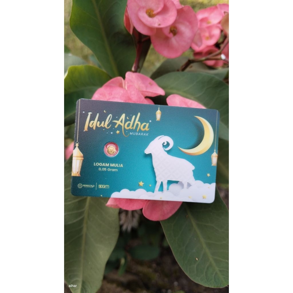 Logam Mulia Emas Mini Gold MiniGold Gift Series Idul Adha Eid Al Adha Eid Mubarak 0,05 gr 0.05 gram