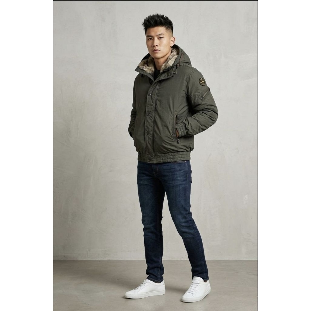 Military Bomber Hooded Jacket by Uniqlo