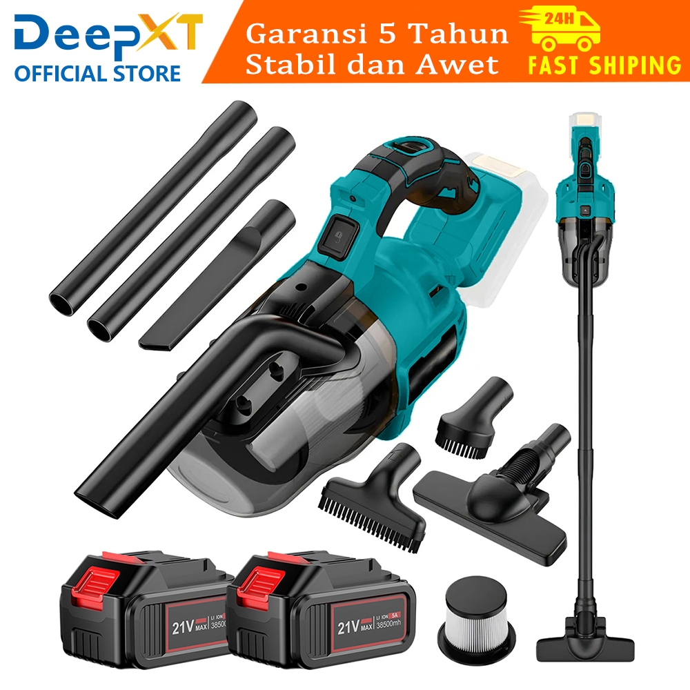 Vakum Mobil Serbaguna 4-in-1 DEEPXT Daya Hisap 12000Pa Tanpa Kabel Ukuran Kecil Mudah Dibawa dengan 