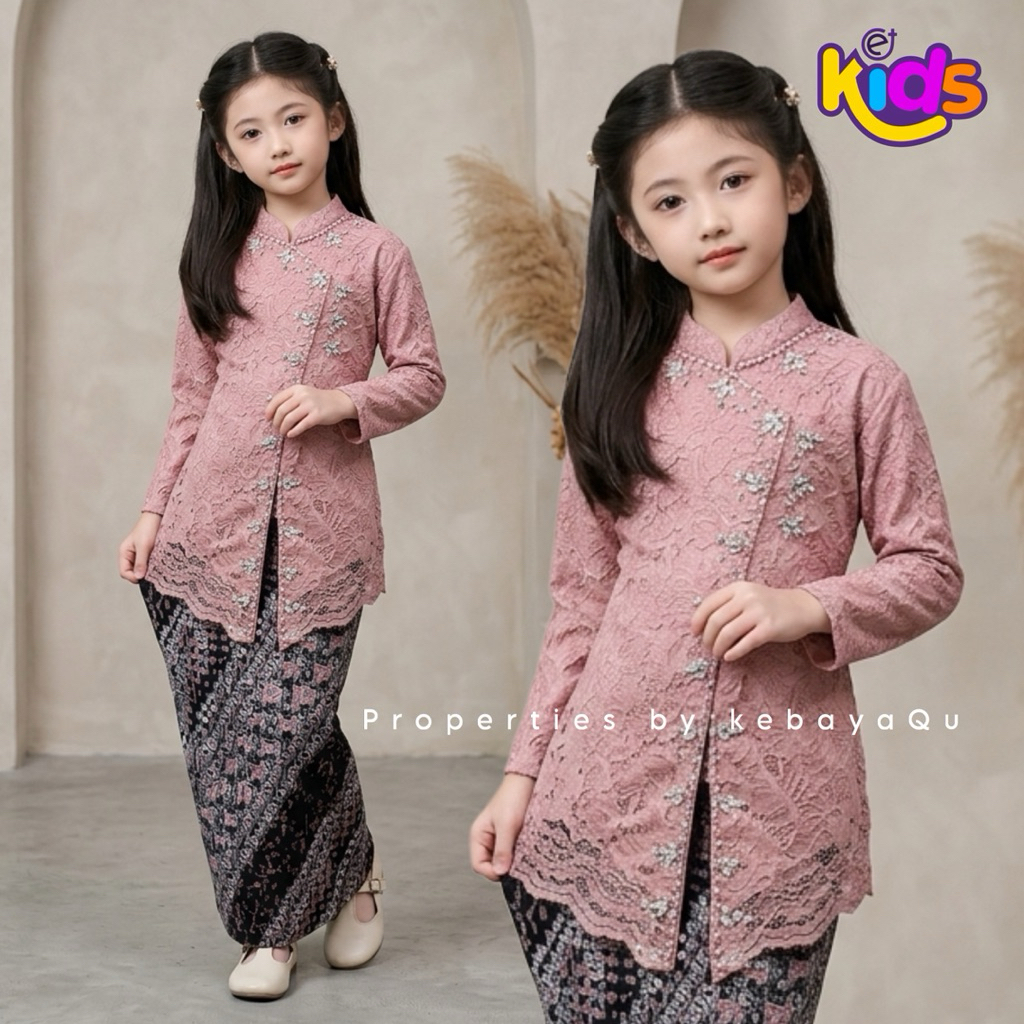 KQ>Setelan Baju kebaya Wisuda Anak model Janggan payet Terbaru - Baju kebaya Perpisahan anak TK - Ba