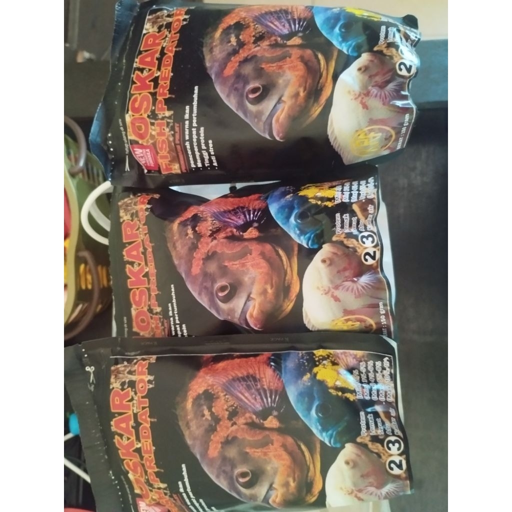 pakan ikan oscar, pelet ikan oscar, makanan ikan oscar dapet 3 bungkus