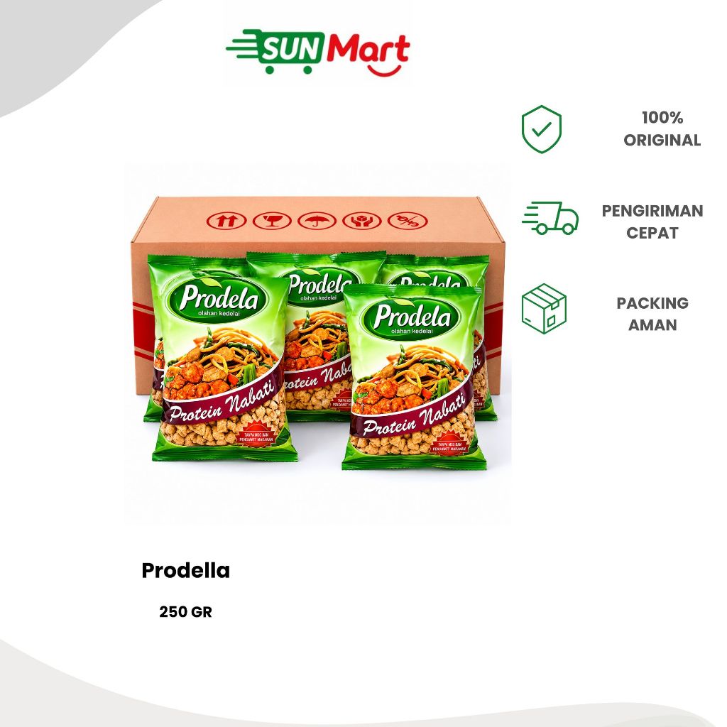 PRODELA Protein Daging Nabati 250gr - Tinggi Protein, Rendah Kalori, Pengganti Daging