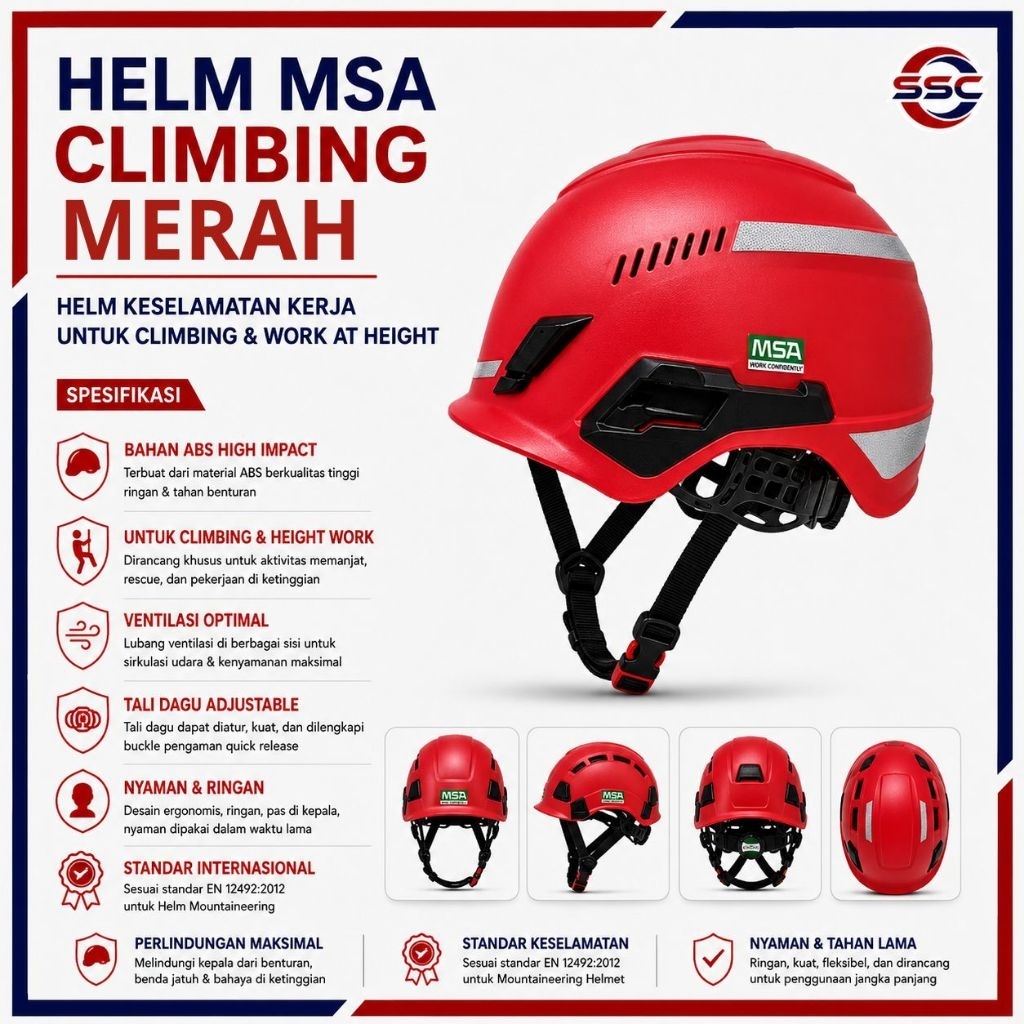 Helm Msa Climbing / Safety Helmet H1 Panjat Tebing Original