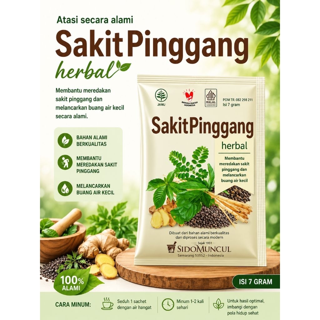 sidomuncul jamu sakit pinggang sachet