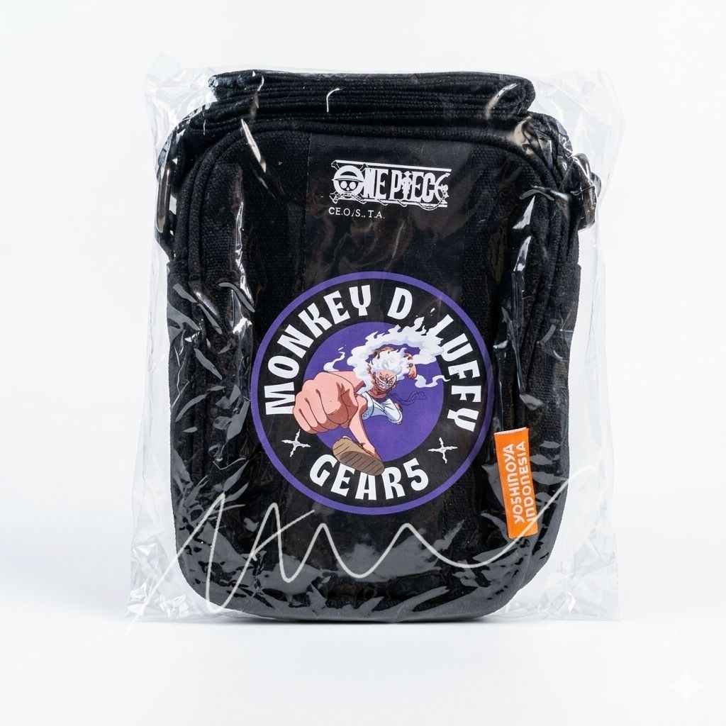 [ORIGINAL] LIMITED EDITION TAS SELEMPANG SLING BAG YOSHINOYA X ONE PIECE LUFFY GEAR 5 HITAM
