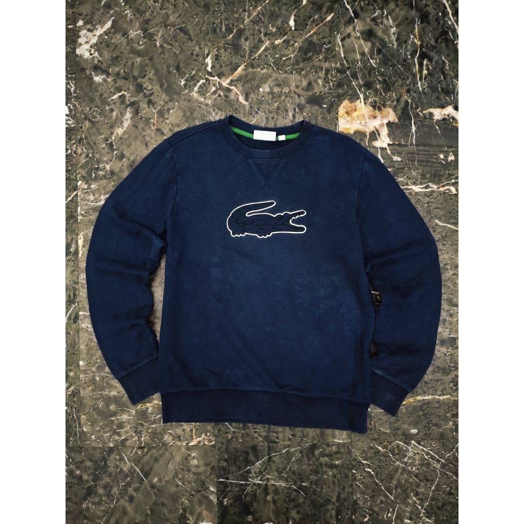 Lacoste Navy Big Logo Crewneck