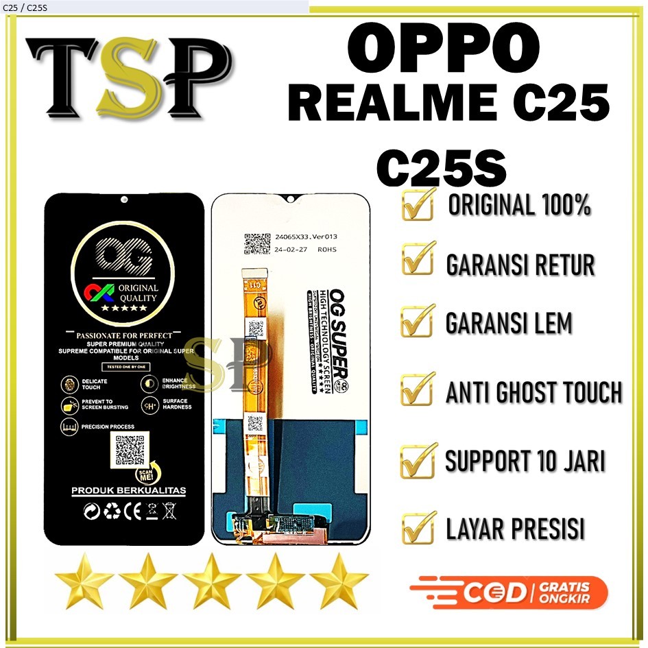 LCD TOUCHSCREEN REALME C25 / C25S ORIGINAL FULLSET 100%