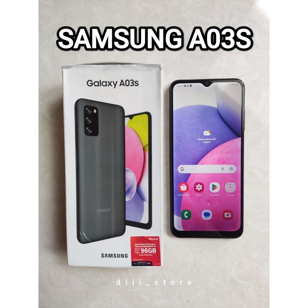 SAMSUNG GALAXY A03S 3/32 GB DUAL SIM 4G LTE SECOND NORMAL SIAP PAKAI