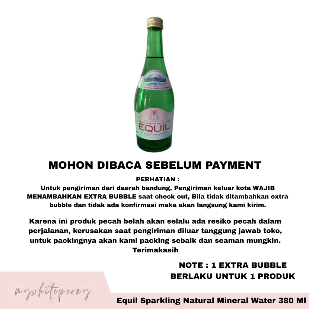 Equil Sparkling Natural Mineral Water Kemasan Botol 380 Ml