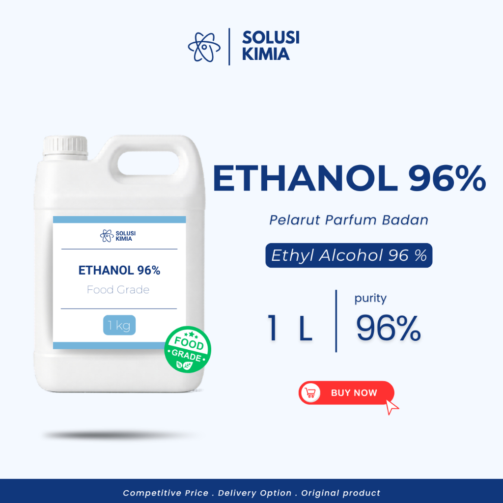Ethanol 96% 1 Liter Pelarut Parfum Alkohol Kualitas Tinggi untuk Parfum dan Kosmetik