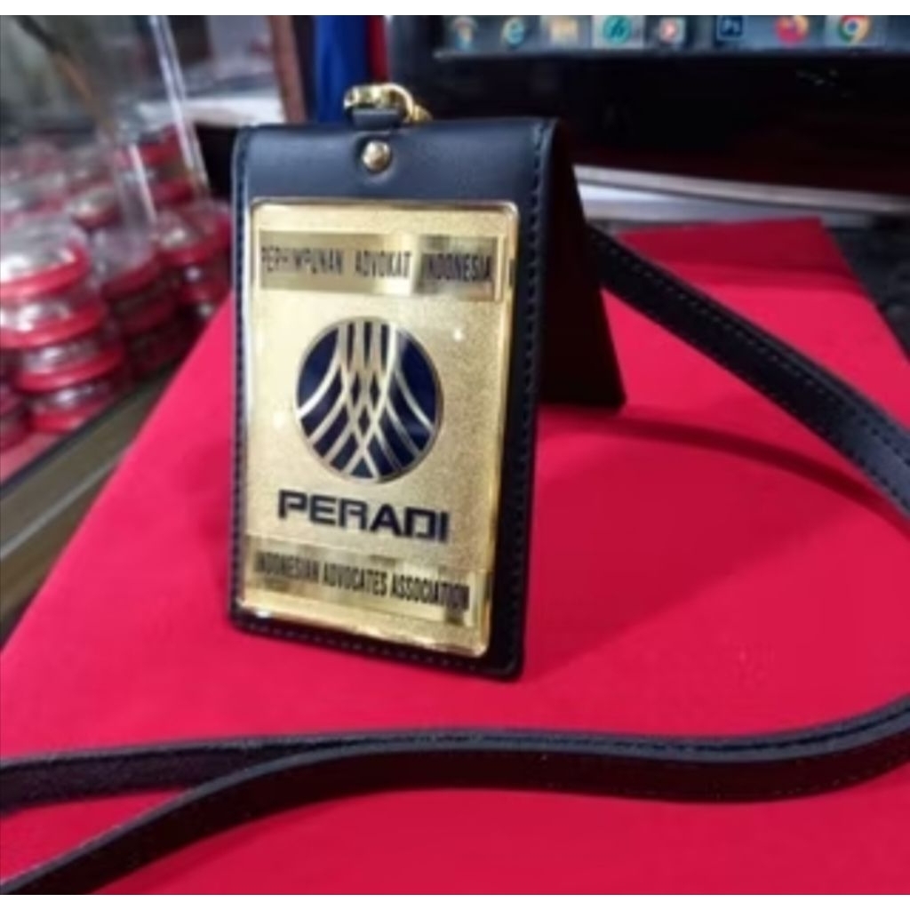 Lanyard id card KTA PERADI model kulit