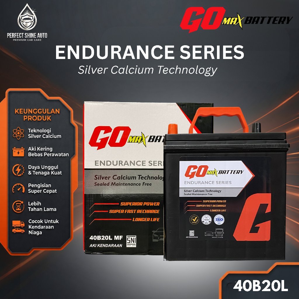 GO MAX Battery Aki Mobil Datsun Go 40B20L / NS40ZL 40Ah Aki Kering