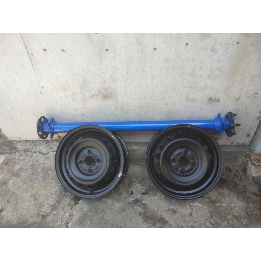 roda gerobak velg mobil  set as roda