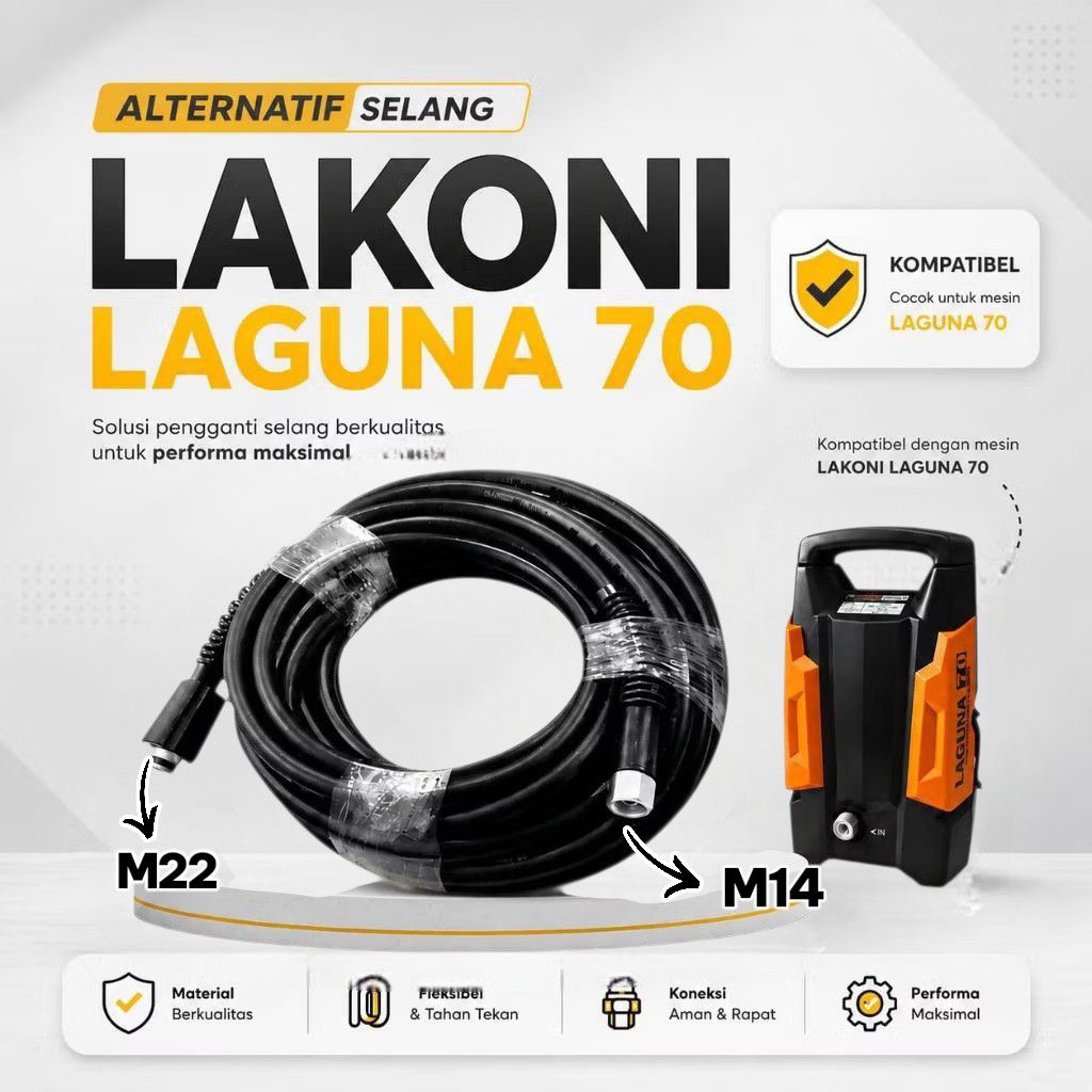 Alternatif SELANG LAKONI LAGUNA 70, SELANG JET CLEANER, SELANG HIGH PRESSURE, SELANG JET WASHER. LAK