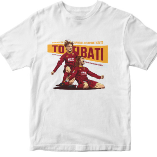 Kaos Bola As Roma Totti dan Batistuta