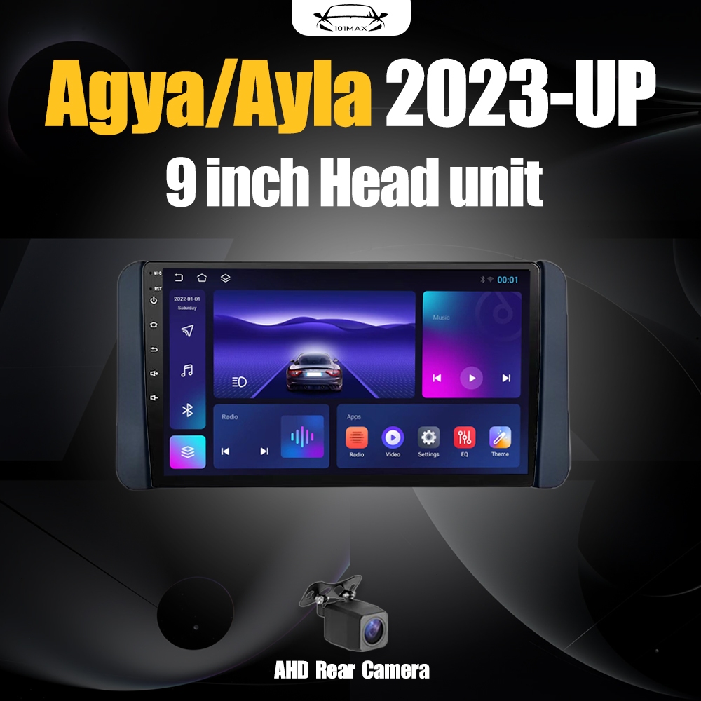 Android 15 Head Unit 9" IPS For Toyota Agya Ayla 2023-Up Head Unit 8 Core Nuklir 8+64GB/8+128GB Andr