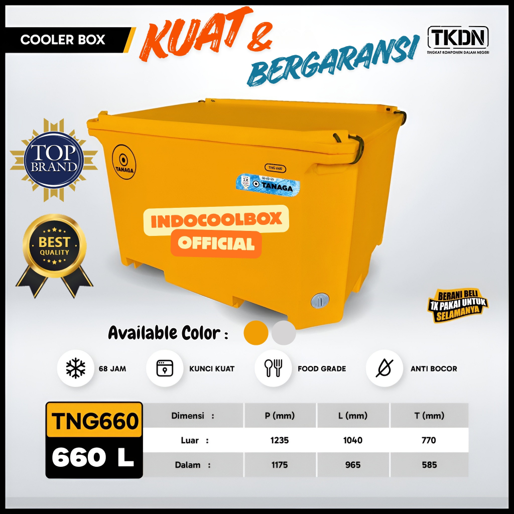 Cooler Box Tanaga 660 Liter Termos Es Kotak Tempat Es Batu Daging Ikan Coolbox Ice Box Fiber