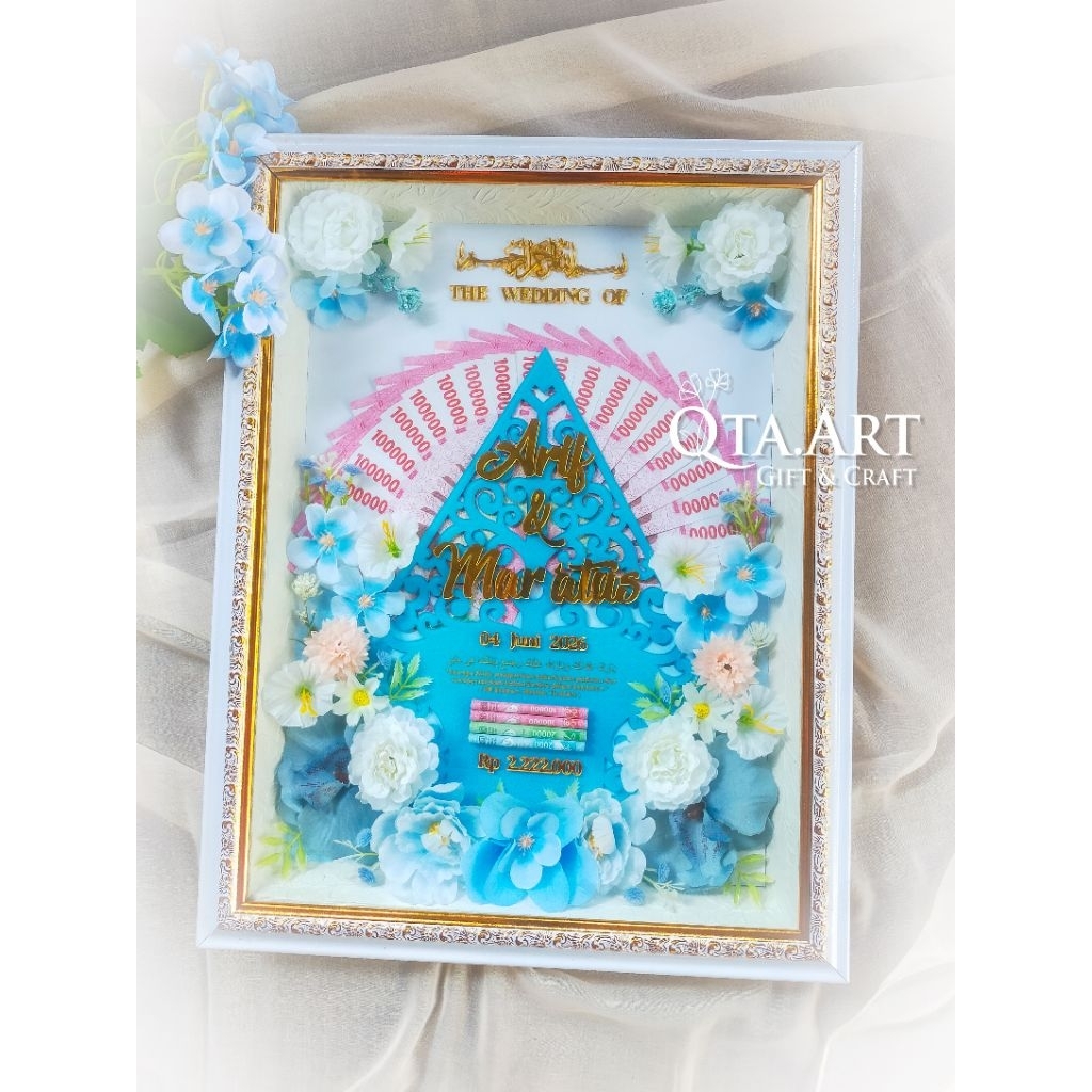 FREE PACKING Mahar 40x30 pernikahan, mahar gunungan wayang murah, bingkai mahar akrilik, mahar akril