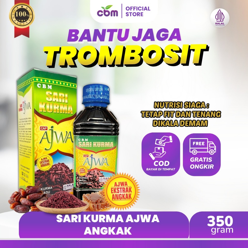 Sari Kurma Ajwa Angkak CBM 350gr - Menaikkan Trombosit Solusi Tipes dan DBD Daya Tahan Tubuh