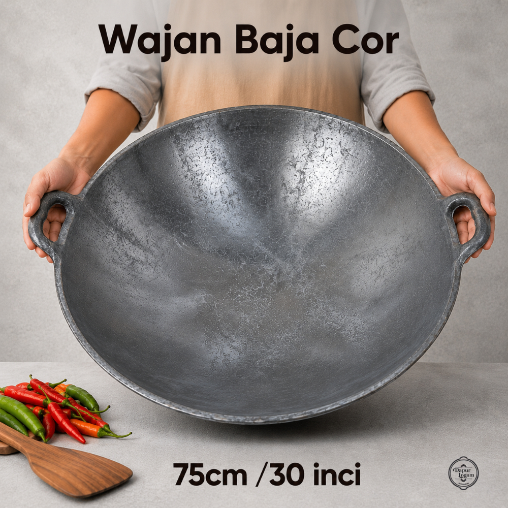 WAJAN BAJA COR 30" 75CM/ WAJAN KUALI BAJA/ WOK BESI COR/ WAJAN JUMBO / KUALI WOK WAJAN BAJA/WAJANJAD