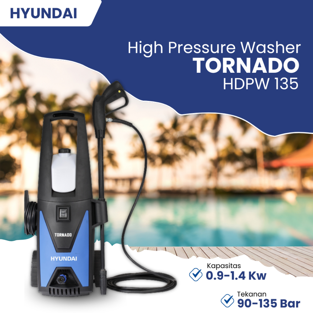 Mesin Pressure Washer Hyundai HDPW 135  Alat Cuci Kendaraan 90-135 Bar