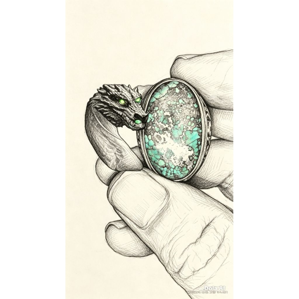 langka tapi ada...natural pirus persia gambar naga