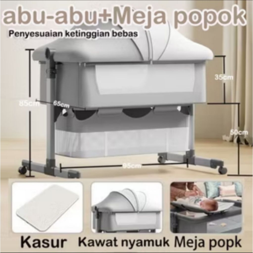 Tempat Tidur Bayi Portabel COCOBB dengan Roda Senyap