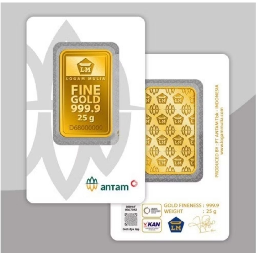 LM Antam 25 gram 2026 Logam Mulia Redmark