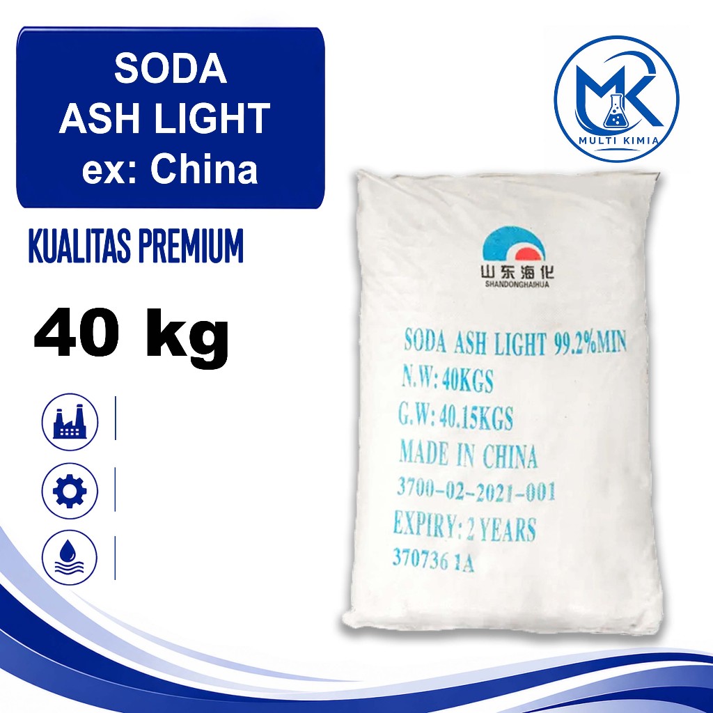 SODA ASH LIGHT FOOD GRADE ex. CHINA. 40 KG