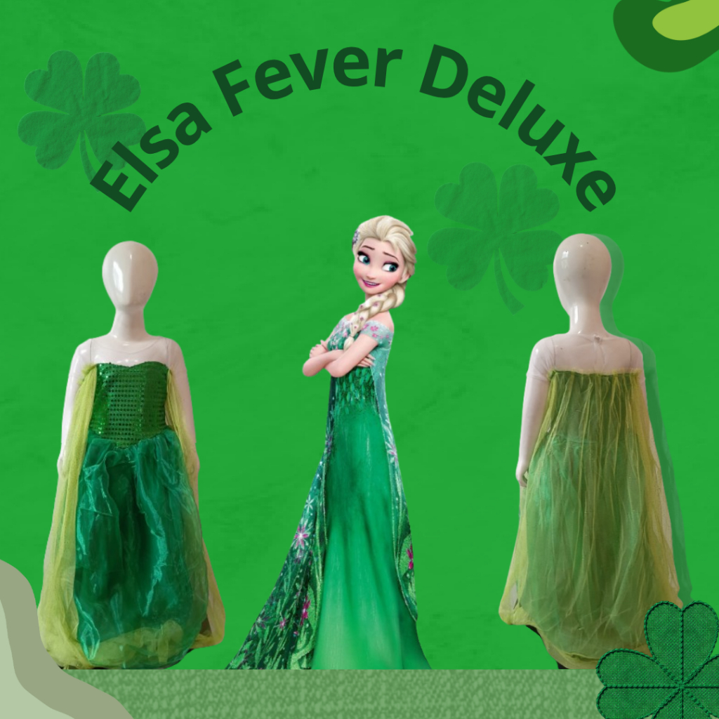 Princess Elsa Fever Green Deluxe Baju Kostum Disney Size Anak Dan Dewasa