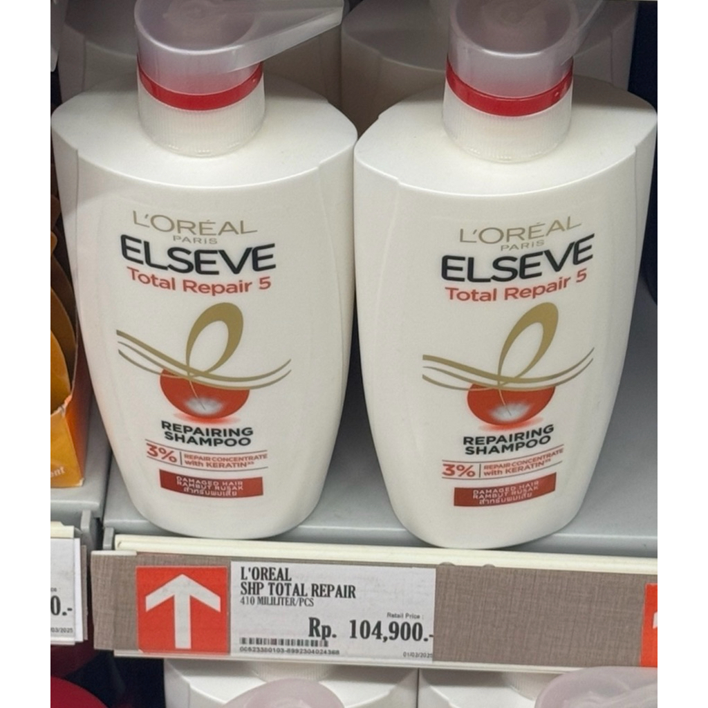 L'Oreal Shampoo Total Repair 5  - LOREAL SHAMPOO - Shampo loreal - L'OREAL SHAMPOO PUMP  EXTRAORDINA