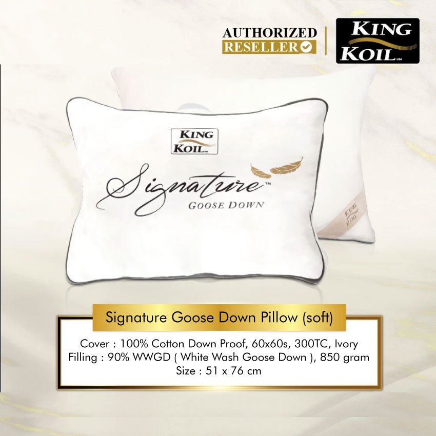 Bantal King Koil Signature GOOSE DOWN - Original 100% bantal bulu angsa kingkoil signature goosedown