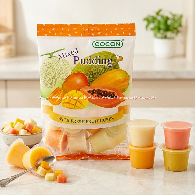 Cocon Mixed Pudding 20cup Agar Puding Buah Aneka Rasa Potongan Buah Kokon Agar Agar