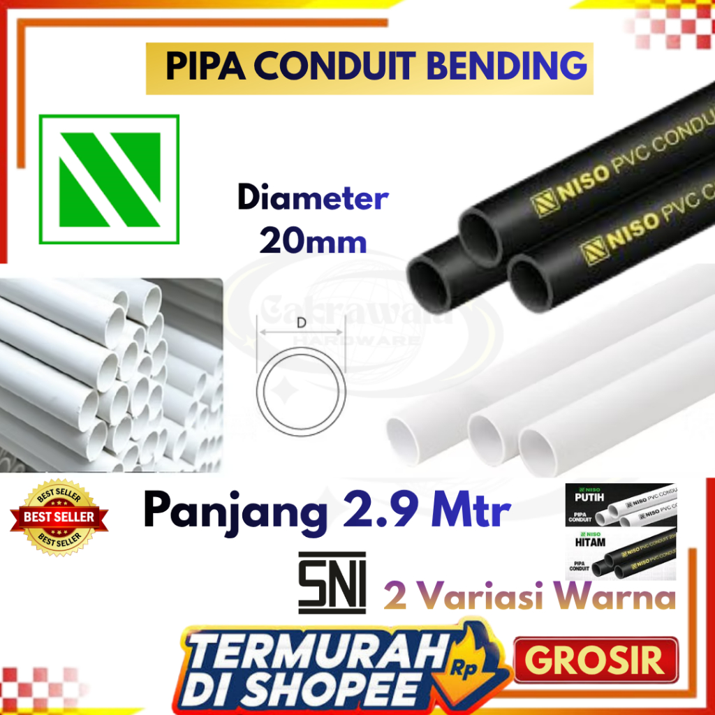 Pipa Listrik Conduit Fleksibel 20mm Hitam - Mudah Dibentuk, Cocok untuk Instalasi Listrik