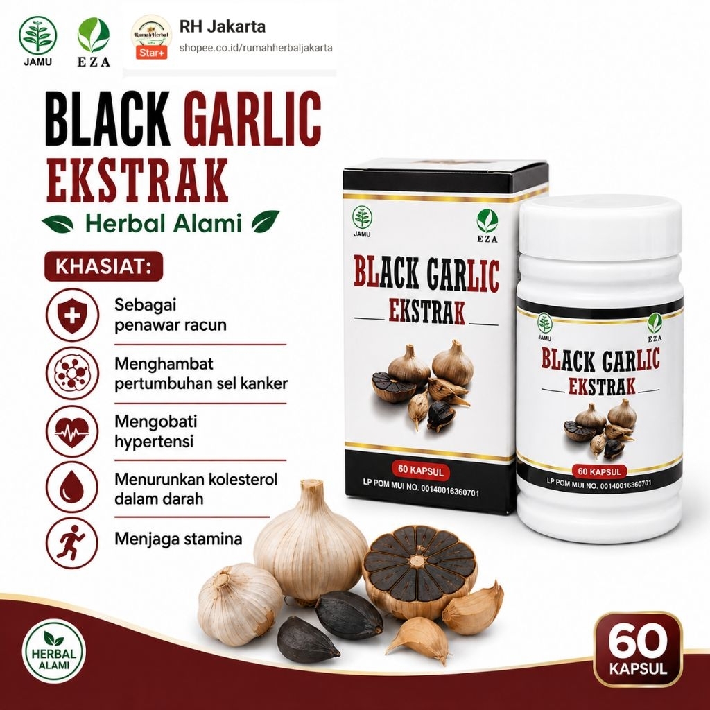 BLACK GARLIC EZA 60 kapsule |Ekstrak Black Garlic |Ekstrak Bawang Hitam