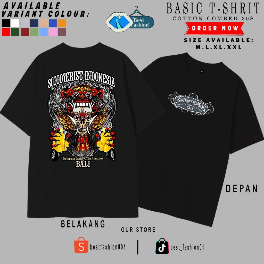 KAOS VESPA WORLD DAYS | T-SHIRT VWD 2022 BALI | SCOOTERIST INDONESIA