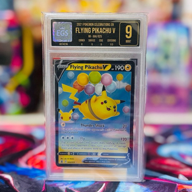 Kartu Pokemon tcg Original Flying Pikachu V RR Eng Slab Grade 9 EGS