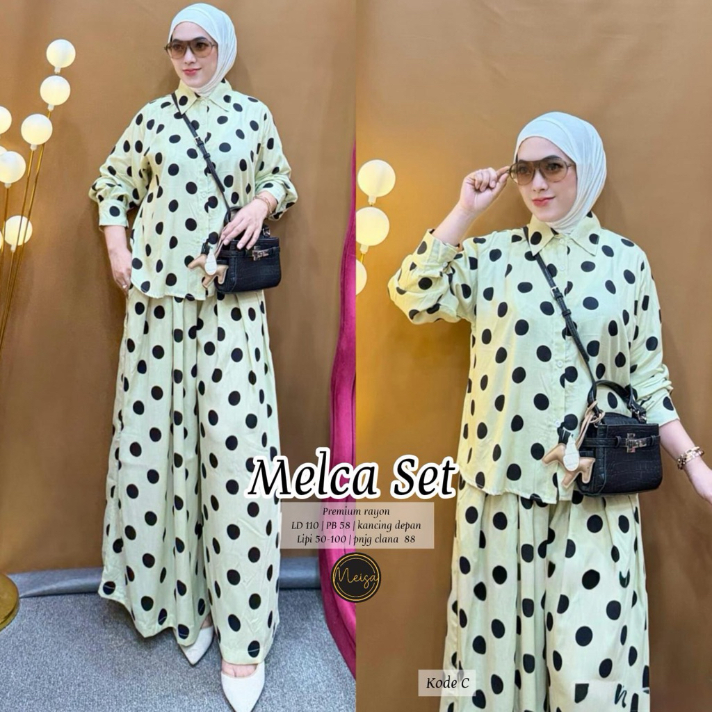 Melca Set / Gemila Set / Kintan Set / Salmina Set / Andin Kulot Set Celana Bahan Rayon Premium Adem 