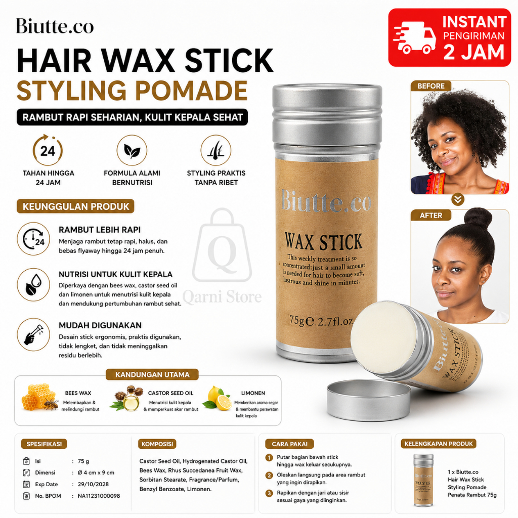 PROMO Hair Wax Stick Styling Pomade Penata Rambut 75g