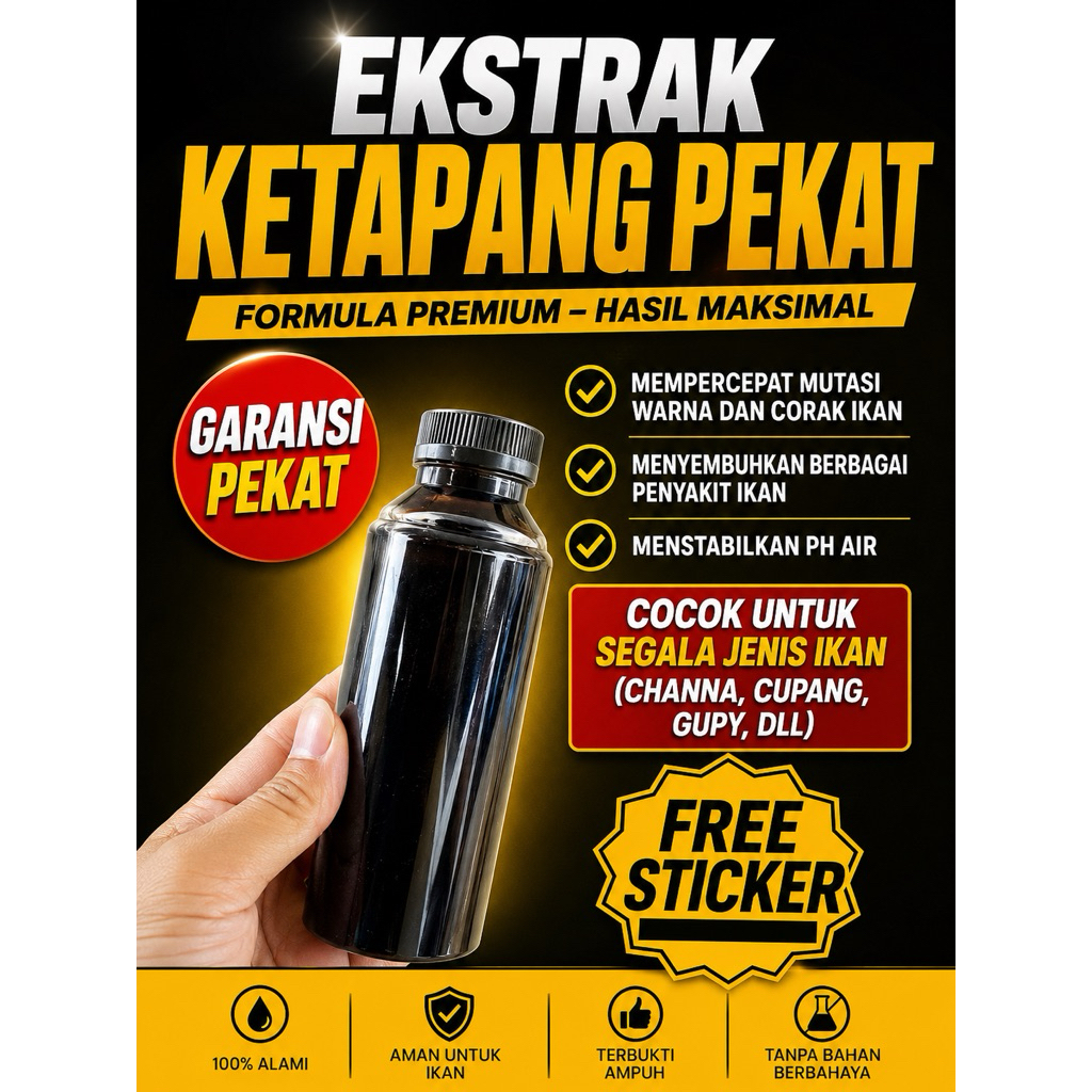 EKSTRAK KETAPANG PREMIUM PEKAT - ekstrak ketapang secang probiotik vitamin channa cupang guppy - eks