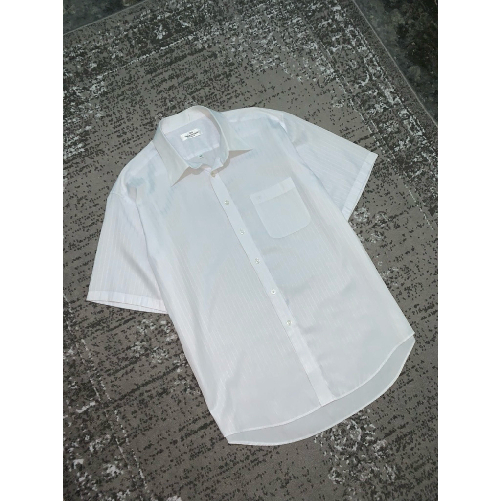 Vintage Balenciaga White Striped Shirt | Kemeja Balenciaga Putih
