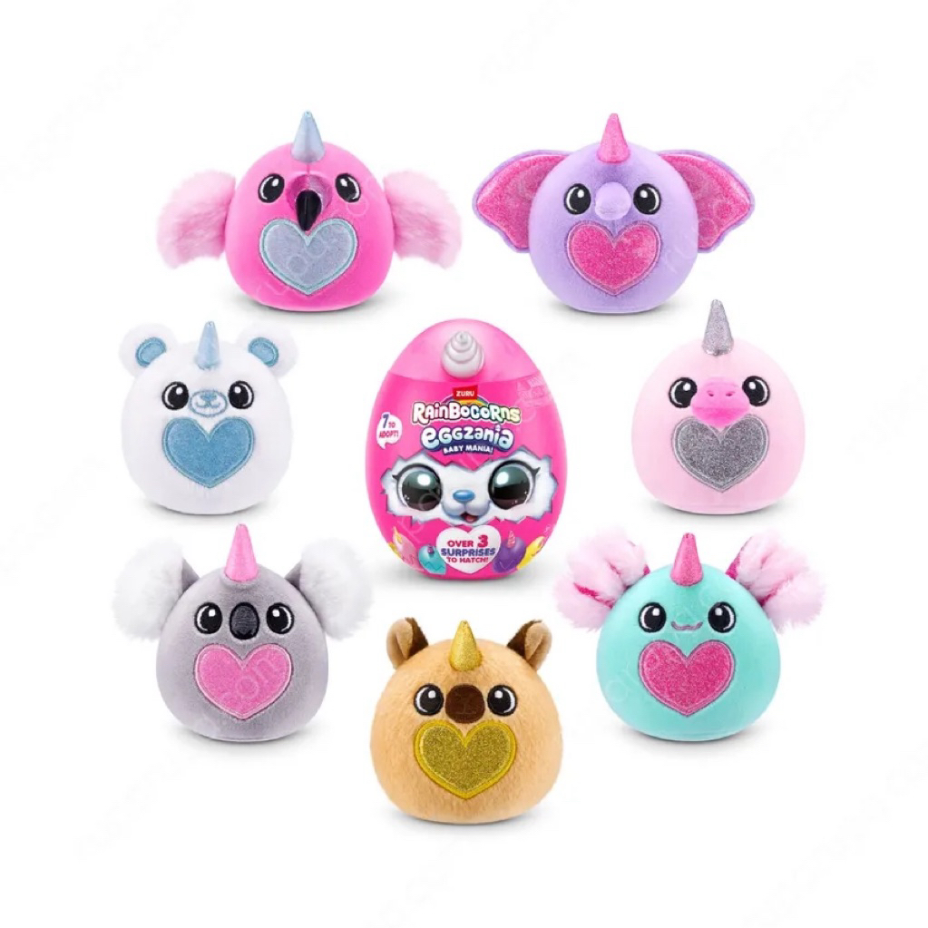 Zuru Boneka Plush Rainbocorns Eggzania Baby Mania Rainbow
