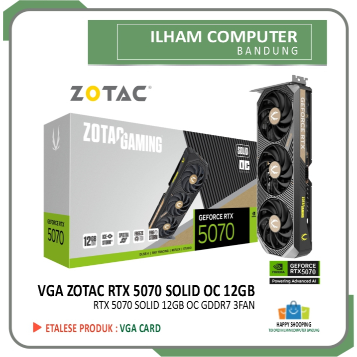 ZOTAC GAMING RTX 5070 SOLID 12GB OC GDDR7 I VGA CARD ZOTAC RTX5070
