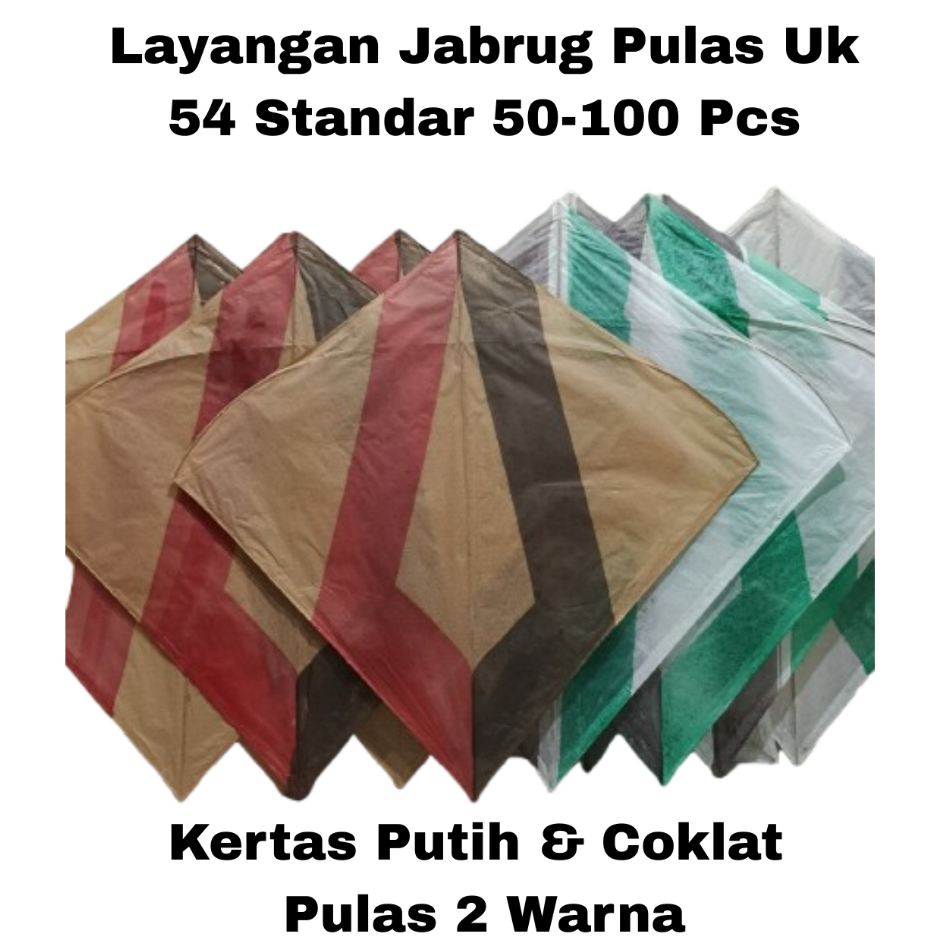 Layangan Jabrug Uk 54 Isi 100 Pcs Layangan Pulas Cimande Layangan Aduan Murah Warna Kertas Putih Cok