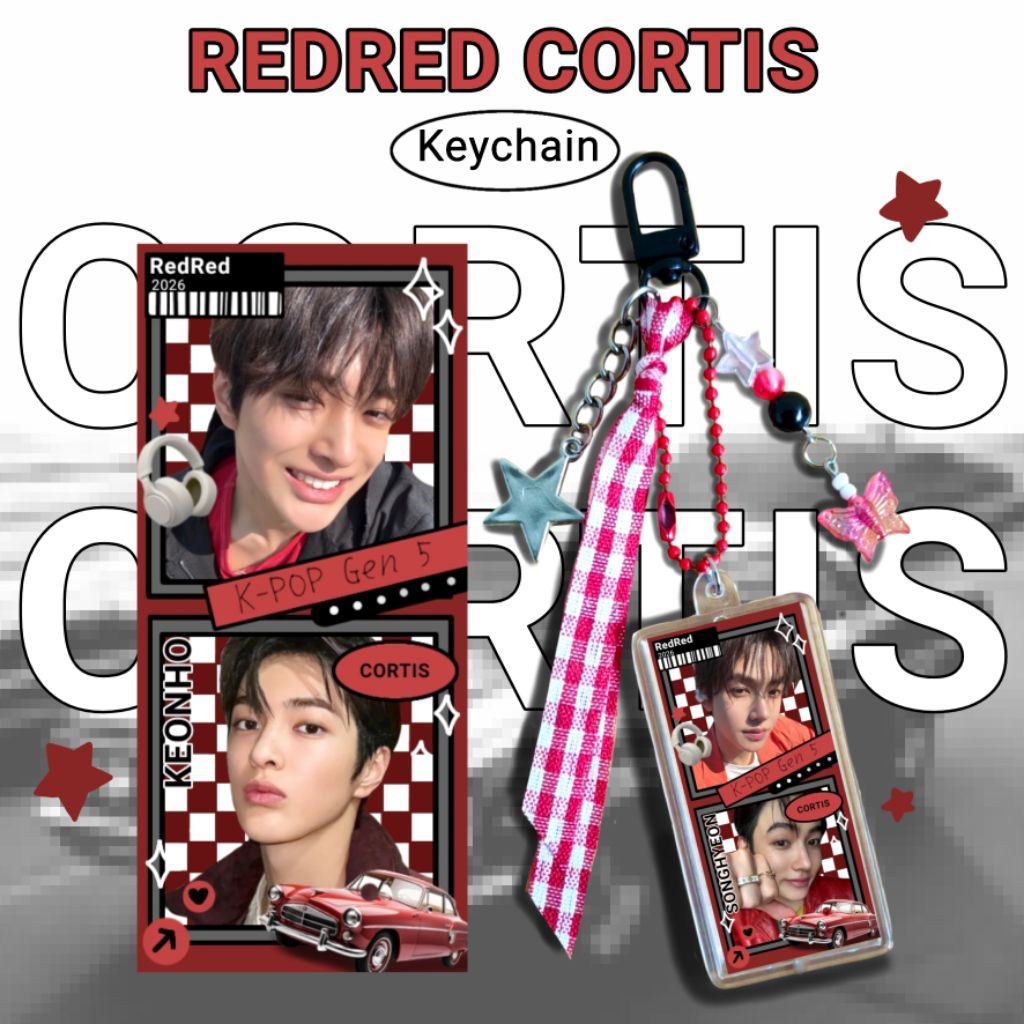 KEYCHAIN REDRED CORTIS/ KEYCHAIN PHOTOSTRIP REDRED CORTIS/ KEYCHAIN PHOTOSTRIP CORTIS/ GANTUNGAN KUN