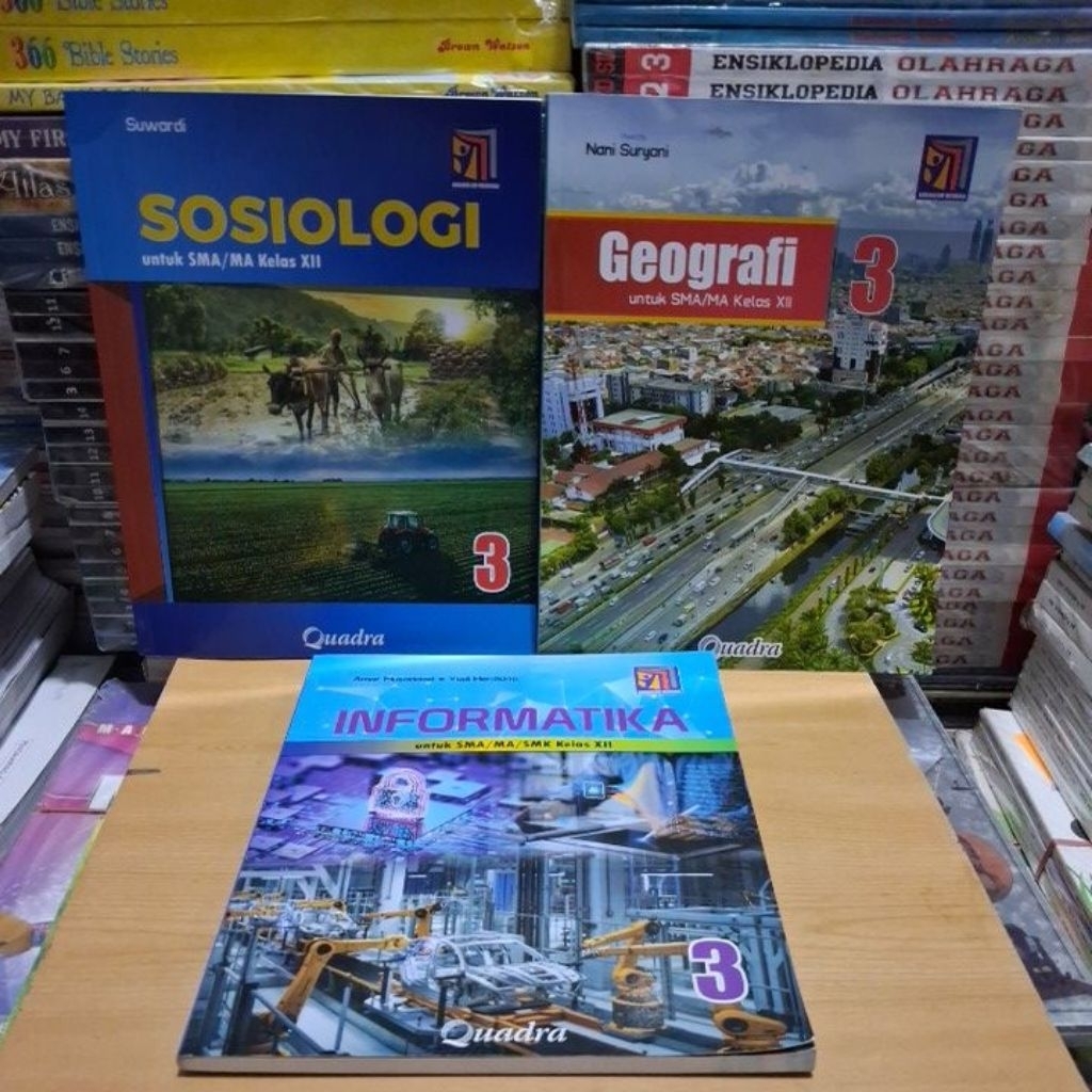 Buku Original GEOGRAFI, INFORMATIKA, SOSIOLOGI dkk SMA MA Kelas 12 Kurikulum Merdeka QUADRA